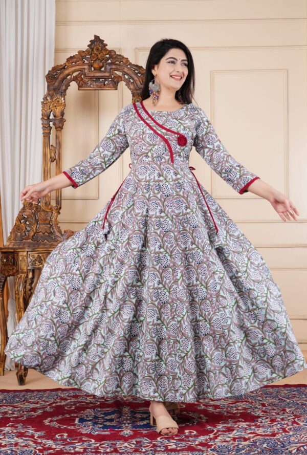Rayon Gown with Beautiful Flower Design